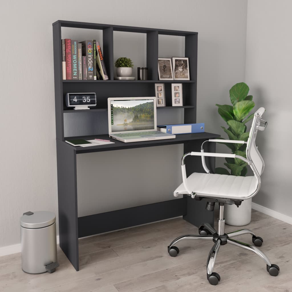 Desk with Shelves Black 43.3